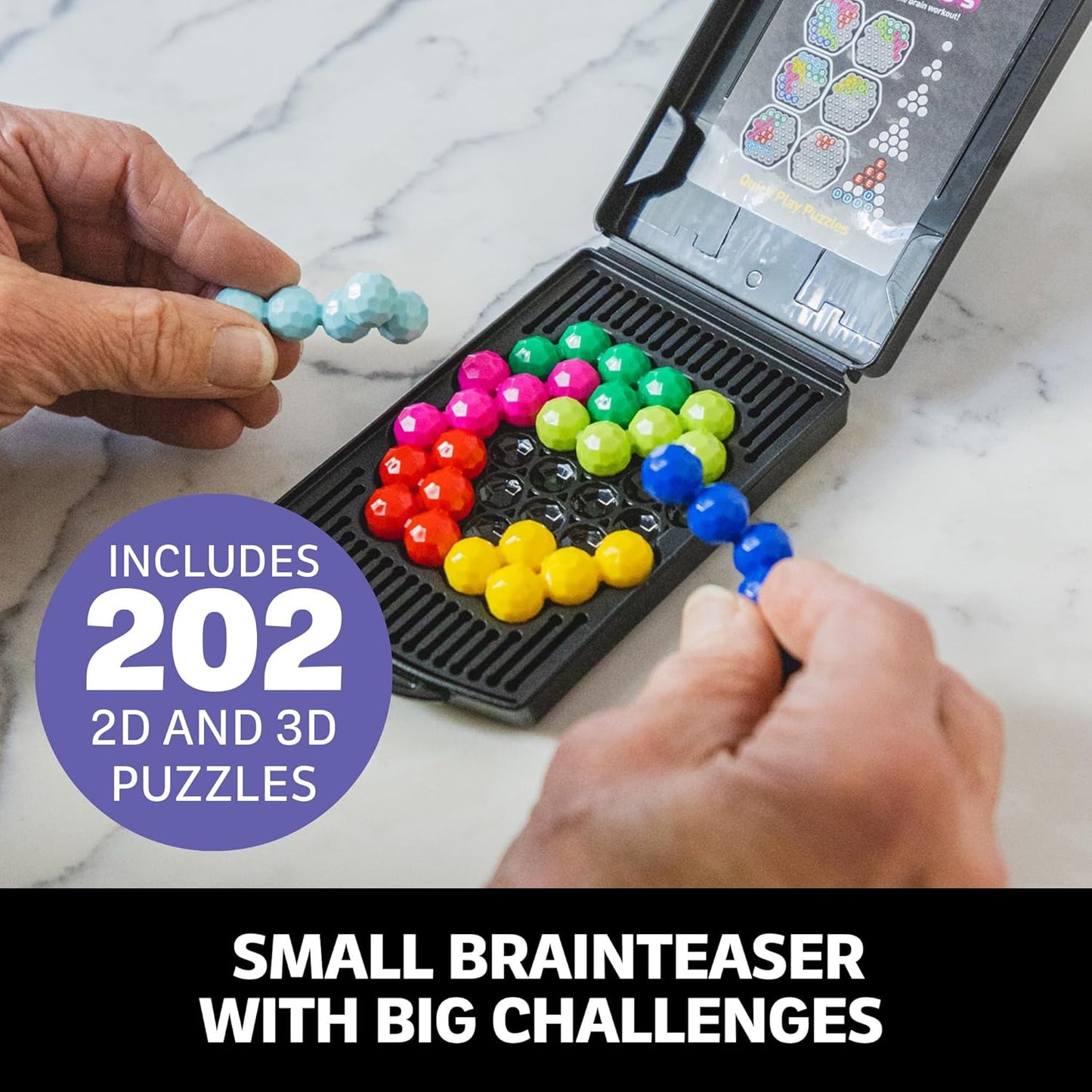 Educational Insights Kanoodle Genius 3-D Puzzle Brain Teaser Game For Adults, Teens & Kids, Over 200 Challenges, Easter Basket Stuffers for Kids, Gift for Ages 8+