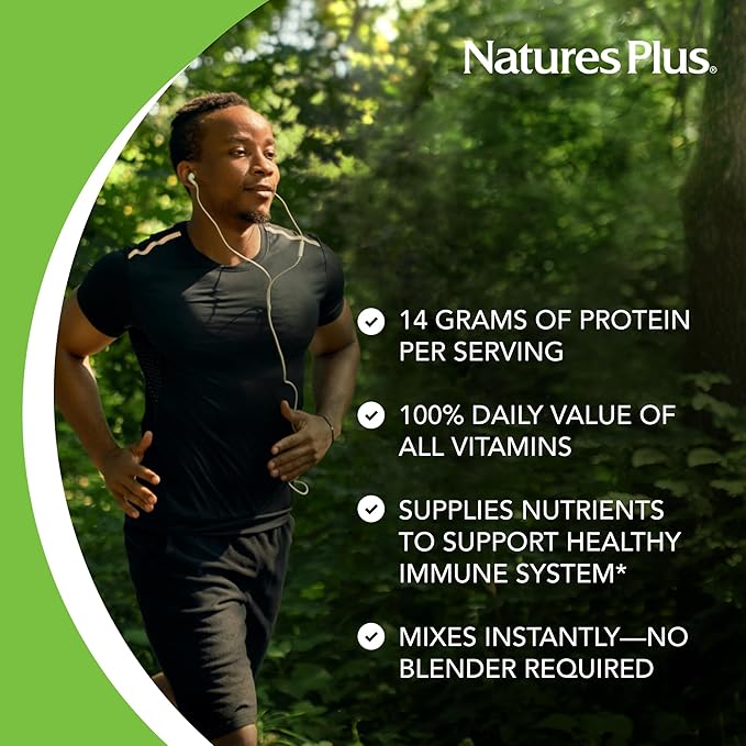 Natures Plus SPIRU-TEIN, Chocolate - 3.7 lbs - Plant-Based Protein Shake - Non-GMO, Vegetarian, Gluten Free - 60 Servings