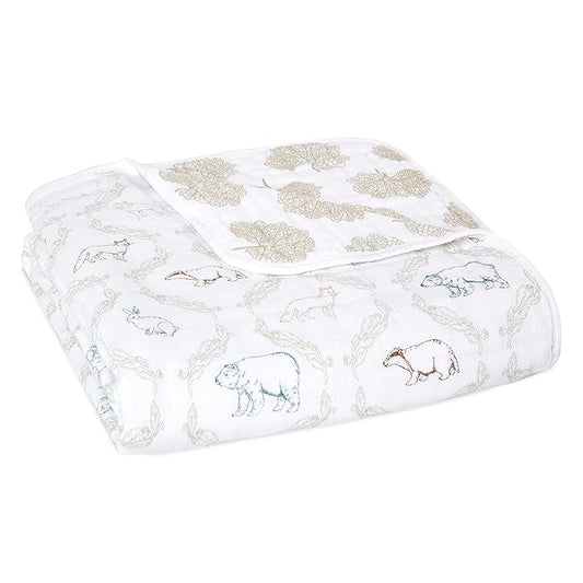 aden + anais Essentials Dream Blanket, Muslin Baby Blankets for Girls & Boys, Ideal Lightweight Newborn Nursery & Crib Blanket, Harmony