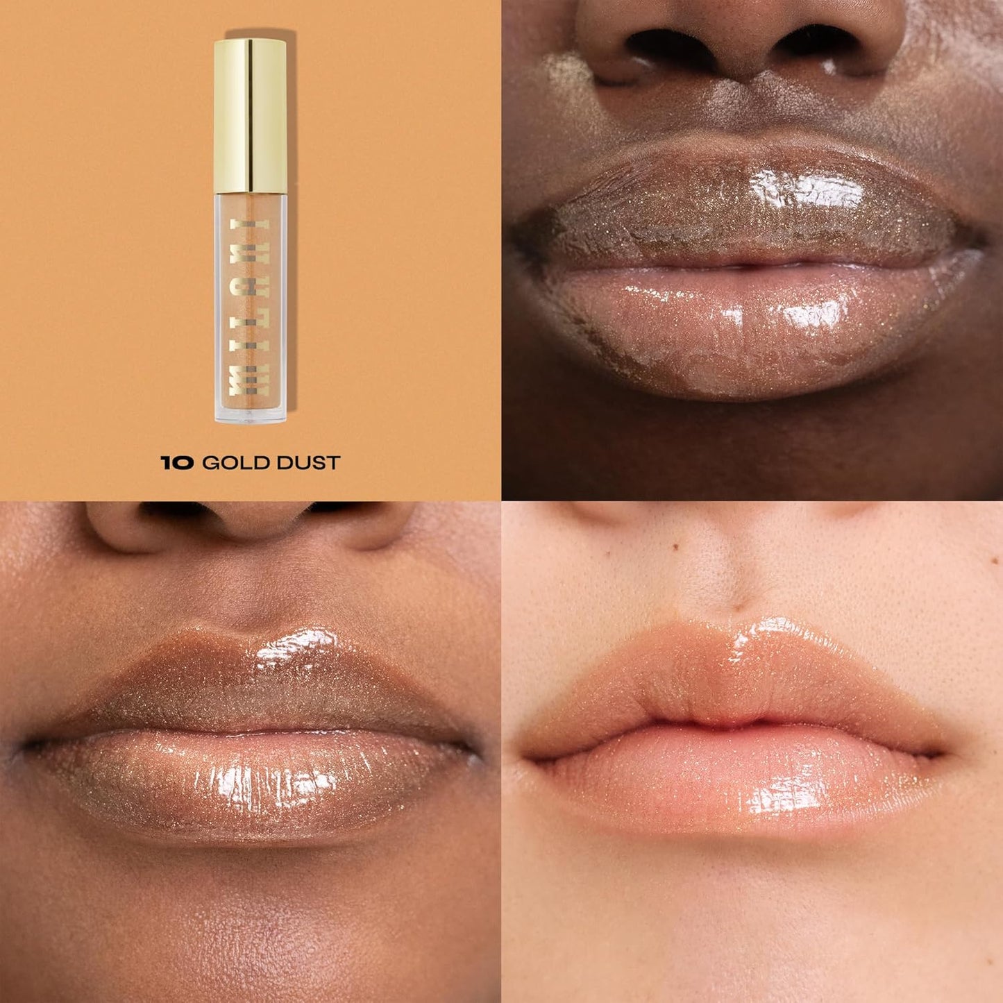 Milani Lip Gloss, Keep It Full Nourishing Lip Plumper with Hyaluronic Acid & Peptides for Soft, Fuller-Looking Lips (0.13 Fl. Oz.) Gold Dust