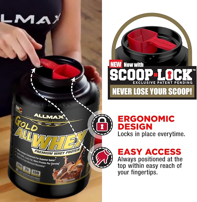 ALLMAX Nutrition Gold ALLWHEY, French Vanilla - 2 lb - 24 Grams of Protein Per Scoop - Gluten Free, Low Carb & Low Sugar - Approximate 30 Servings