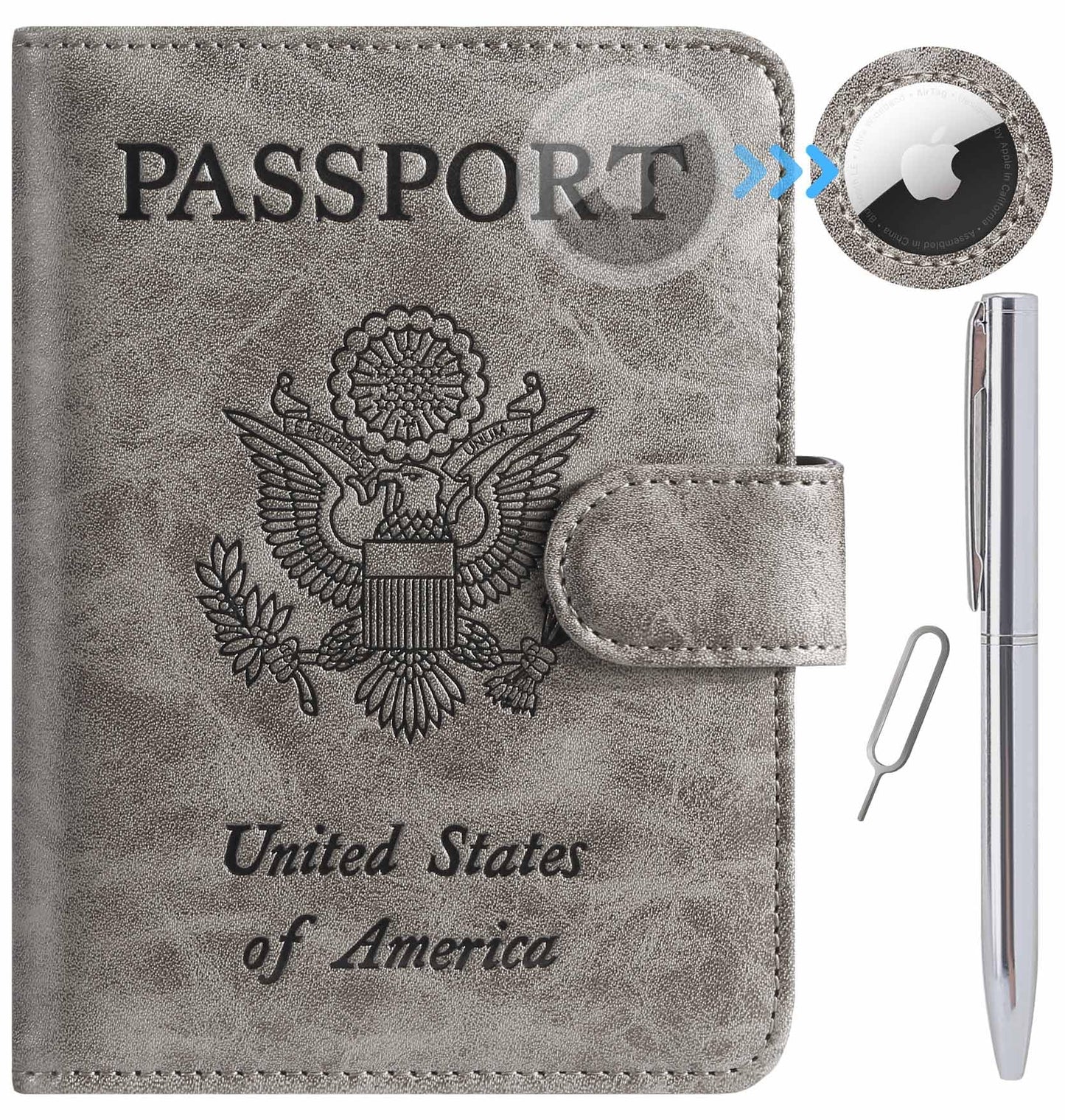 Passport Holder Cover Wallet RFID Blocking Leather Card Case Travel Accessories for Women Men (Pink)