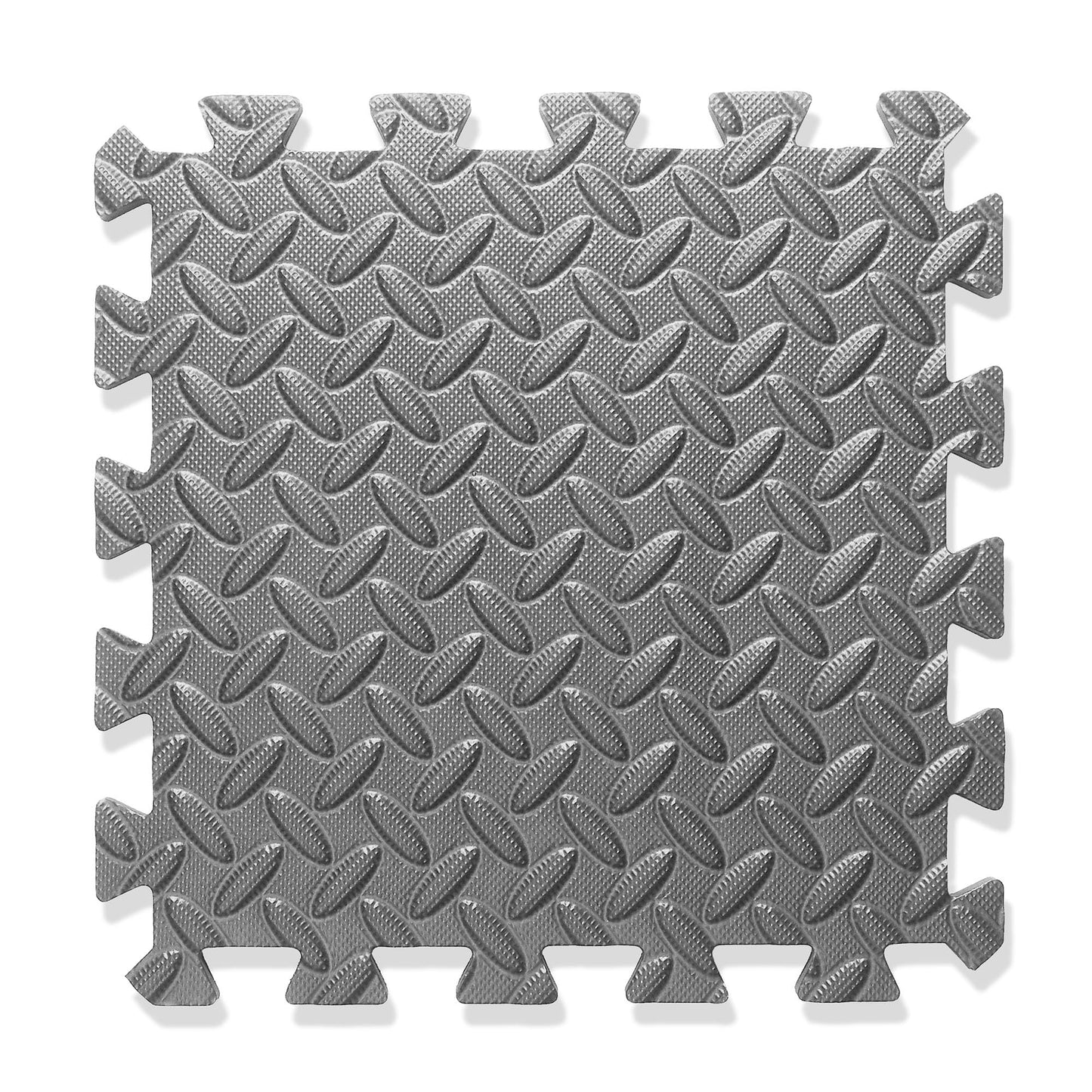 Philosophy Gym Pack of 36 Exercise Flooring Mats - 12 x 12 Inch Foam Rubber Interlocking Puzzle Floor Tiles - Gray