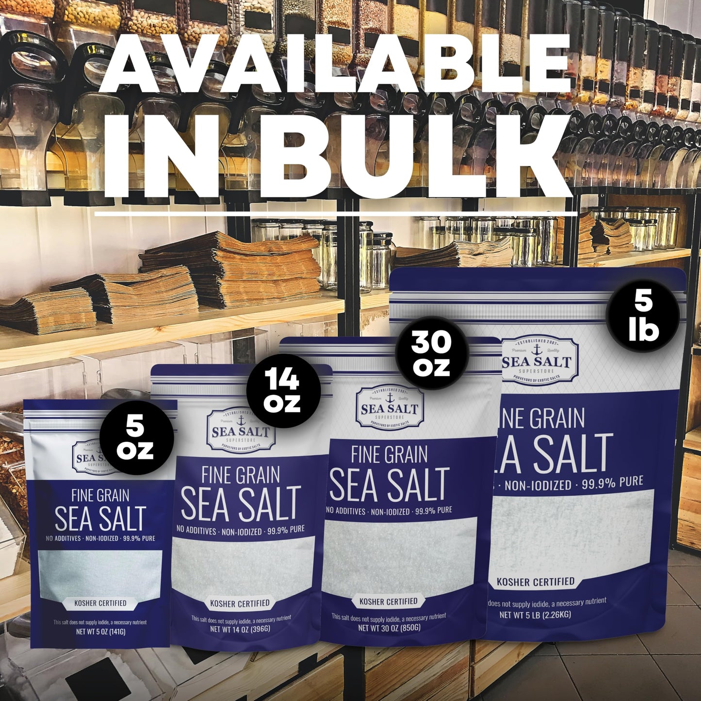 Fine Grain Sea Salt for Baking, Pure Non-Iodized Baja Table Salt Replacement, Mineral Rich for Cooking, 14 oz Bag