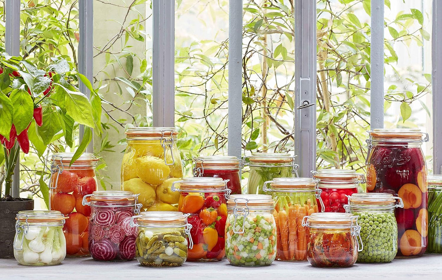 Le Parfait Super Jar - 250mL French Glass Canning Jar w/Wide Mouth, Airtight Lid (8oz/Half Pint, 1 pk)
