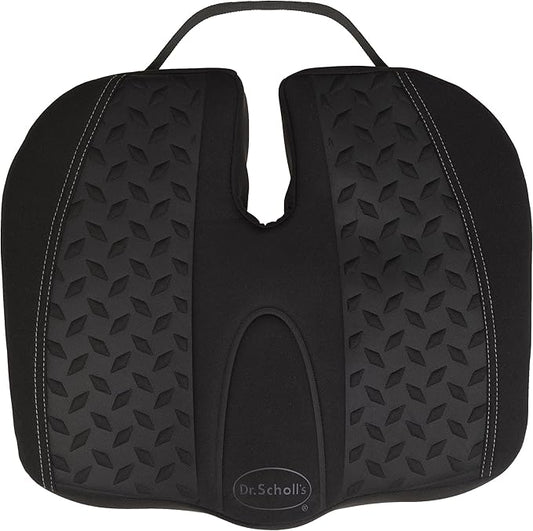 Dr. Scholl's Max Support Charcoal-Infused Posterior Seat Cushion, Memory Foam — Black