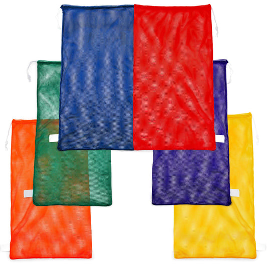 Champion Sports Mesh Equipment Bag Set of 6 (24" X 48"), Assorted Set